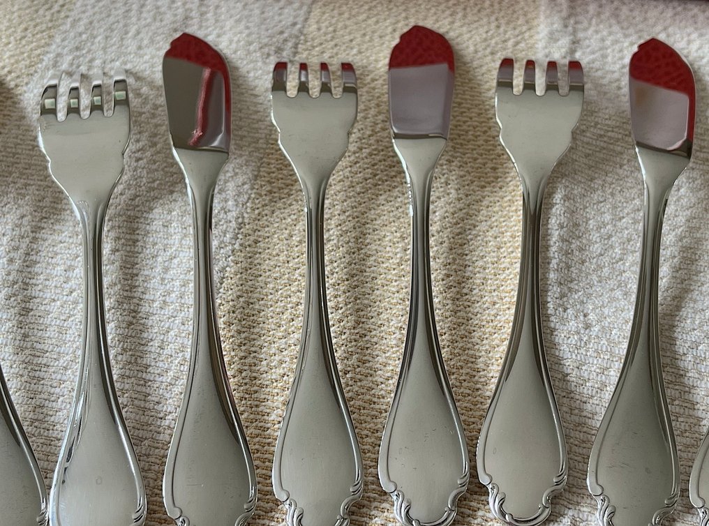 Christofle - Servizio di posate da pesce per 12 (24) - Modello Pompadour - Placcato argento #4.3