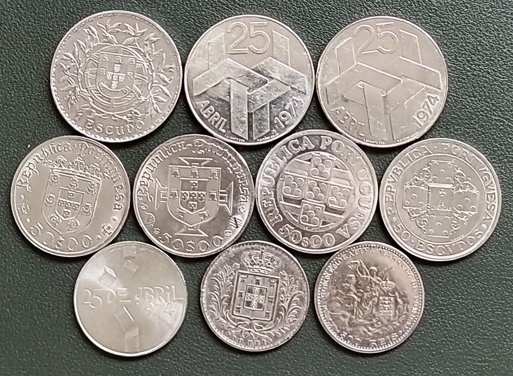 葡萄牙. D. Luis I- República. 10 Moedas em prata 1871/1976 #1.0