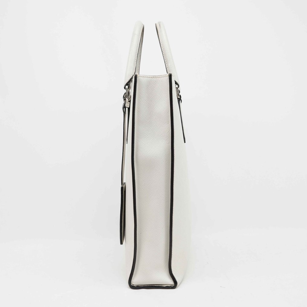 Prada - White Saffiano Leather Tote Bag – Timeless Elegance in Structured Form - 手提包 #3.2
