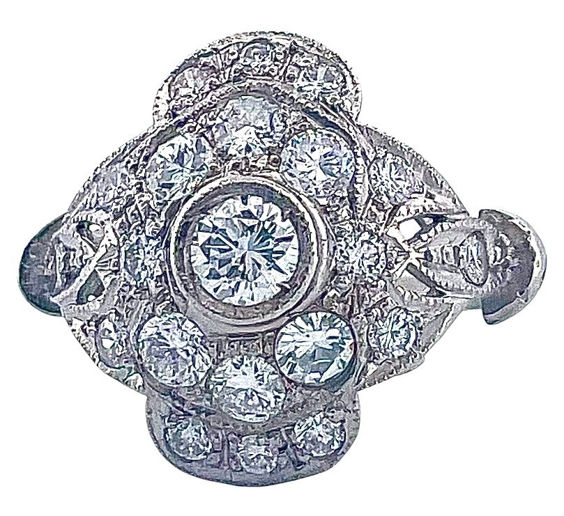 戒指 白金 钻石 (天然)  #3.2