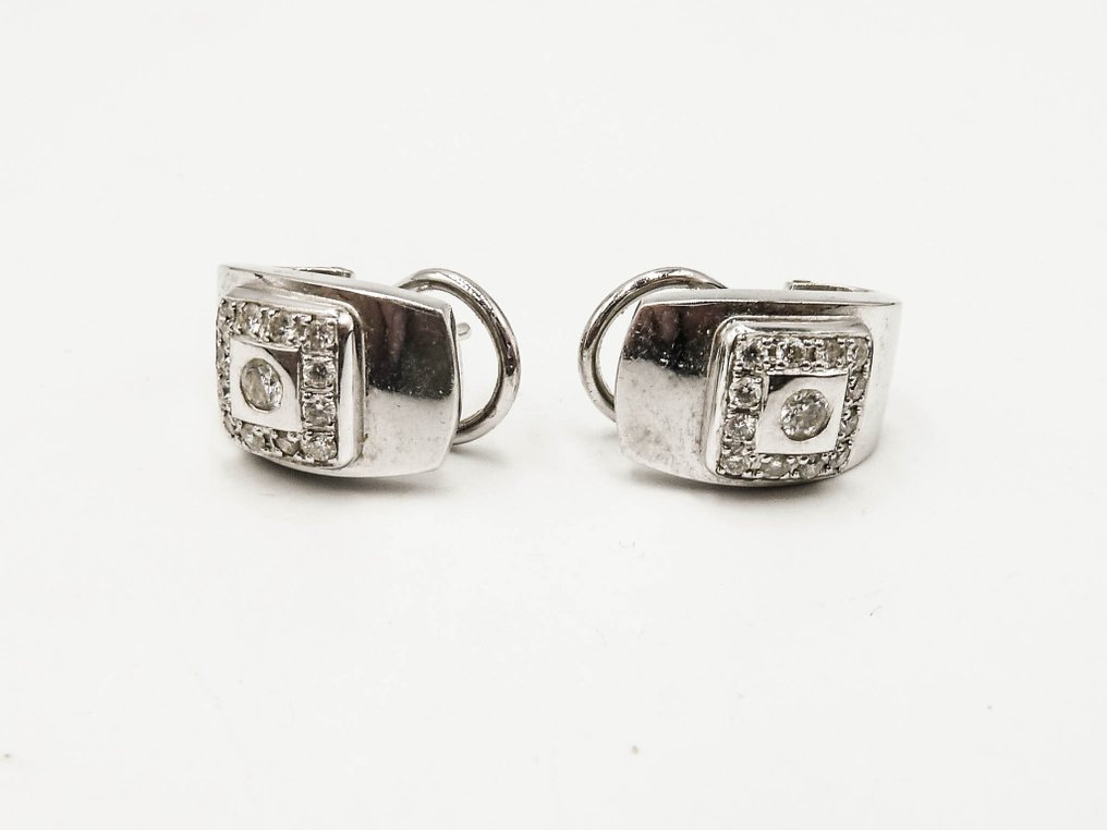 Cercei - 18 ct. Aur alb Diamant (Natural)  #1.0