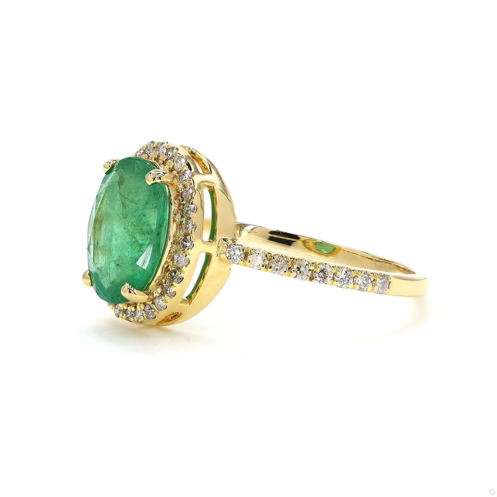 大戒指 - 14K包金 黄金 - 1.71ct. tw. 祖母绿 - 钻石 - 绿宝石戒指 #2.1