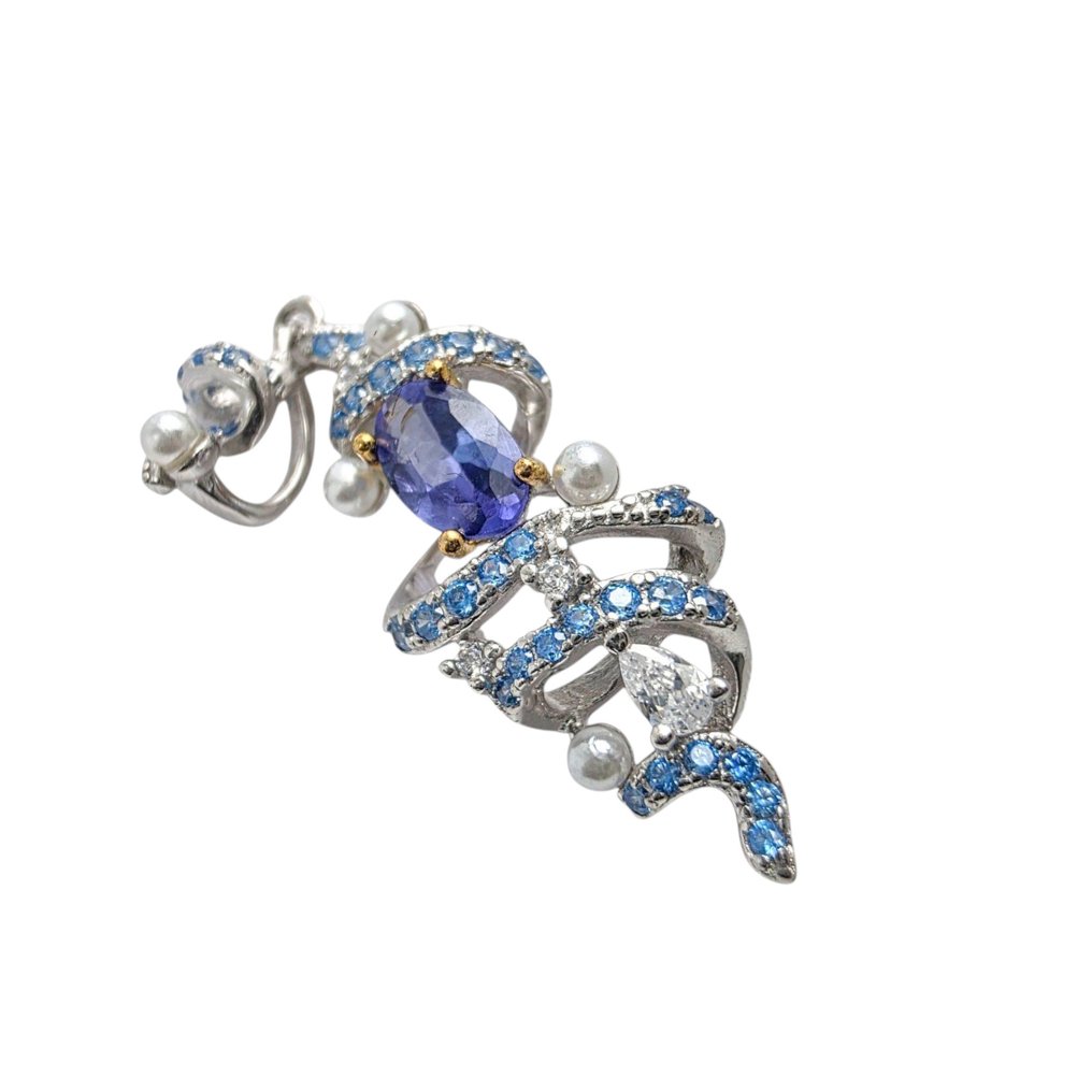 Sem preço de reserva - Colar com pingente Prata Tanzanita - Pérola #4.3