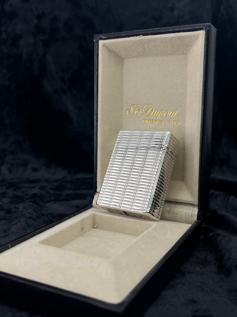 S.T. Dupont - Rare Vintage  Ligne 1 With Box - Sytytin - Silver plated #3.2