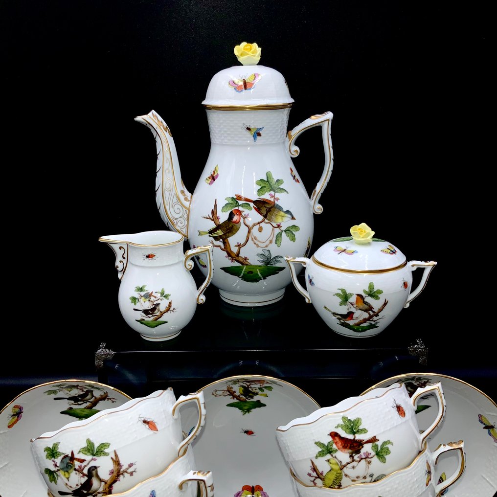 Herend - Exquisite Tea Set for 12 Persons (27 pcs) - "Rothschild Bird" Pattern - 茶具 - 手工绘制瓷器 #3.2