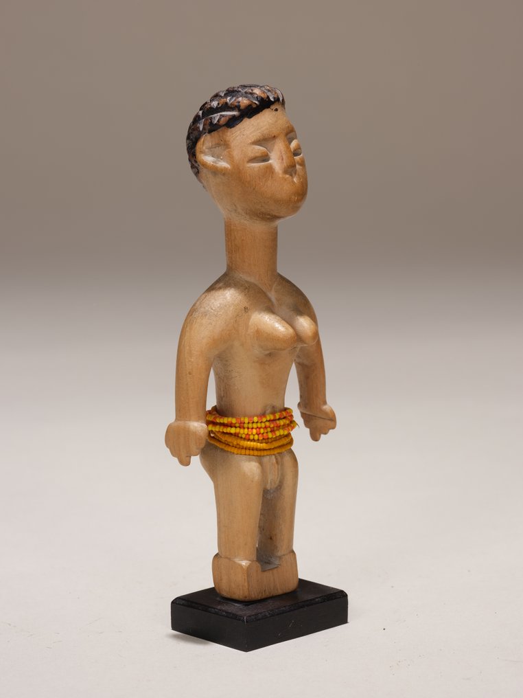 Ewe 双胞胎像（Venavi）——加纳——木材、玻璃珠——高 18 厘米（含底座 19 厘米） - Ewe - 加纳 #4.3