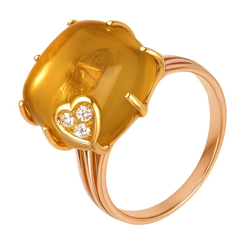 戒指 - 18K包金 黄金 - 8.12ct. tw. 黄宝石 - 钻石 #2.1