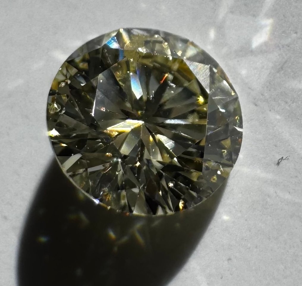 1 pcs 钻石 (天然色彩的) - 0.53 ct - 圆形 - Fancy light 黄色 - SI2 微内含二级 - 国际宝石研究院(IGI) #2.1