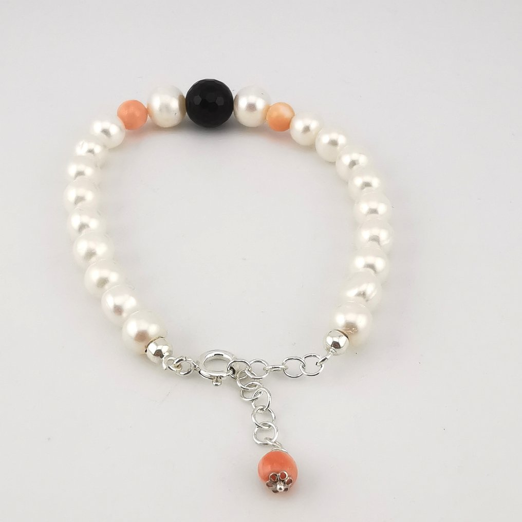 Perle - Sølv - Armbånd - italiensk håndverk #3.2