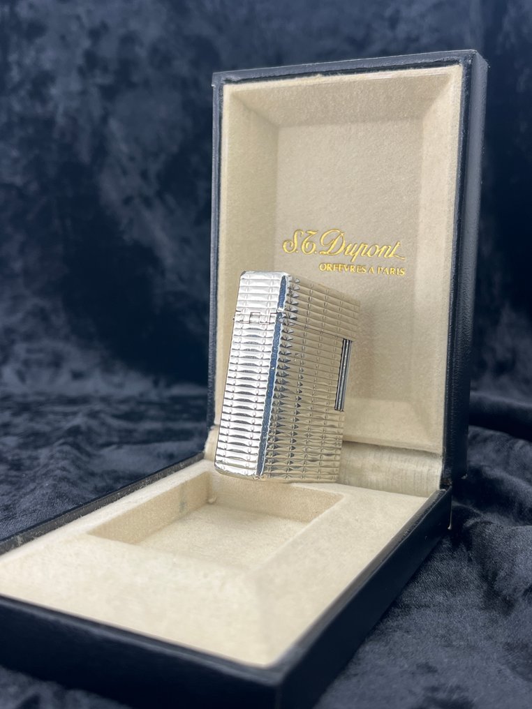 S.T. Dupont - Rare Vintage  Ligne 1 With Box - Sytytin - Silver plated #4.3