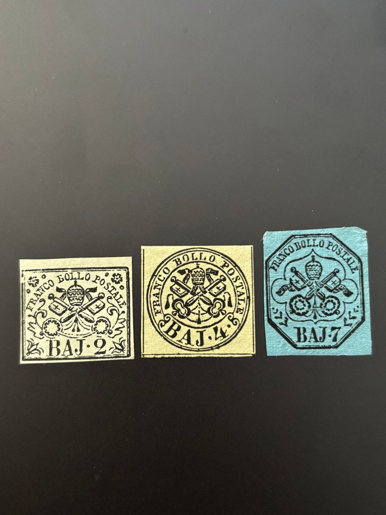 意大利古城邦-教皇国 1852 - 意大利 教皇国 - 萨索内 3a-5a-8 #1.0