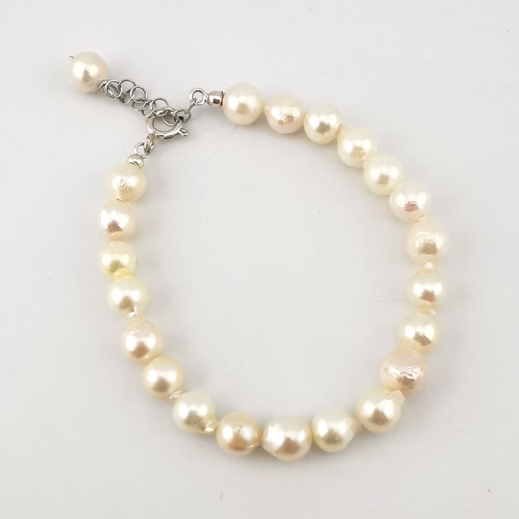 Μαργαριτάρι - Ασημί - Βραχιόλι - Ιταλικό χειροτεχνία #2.1