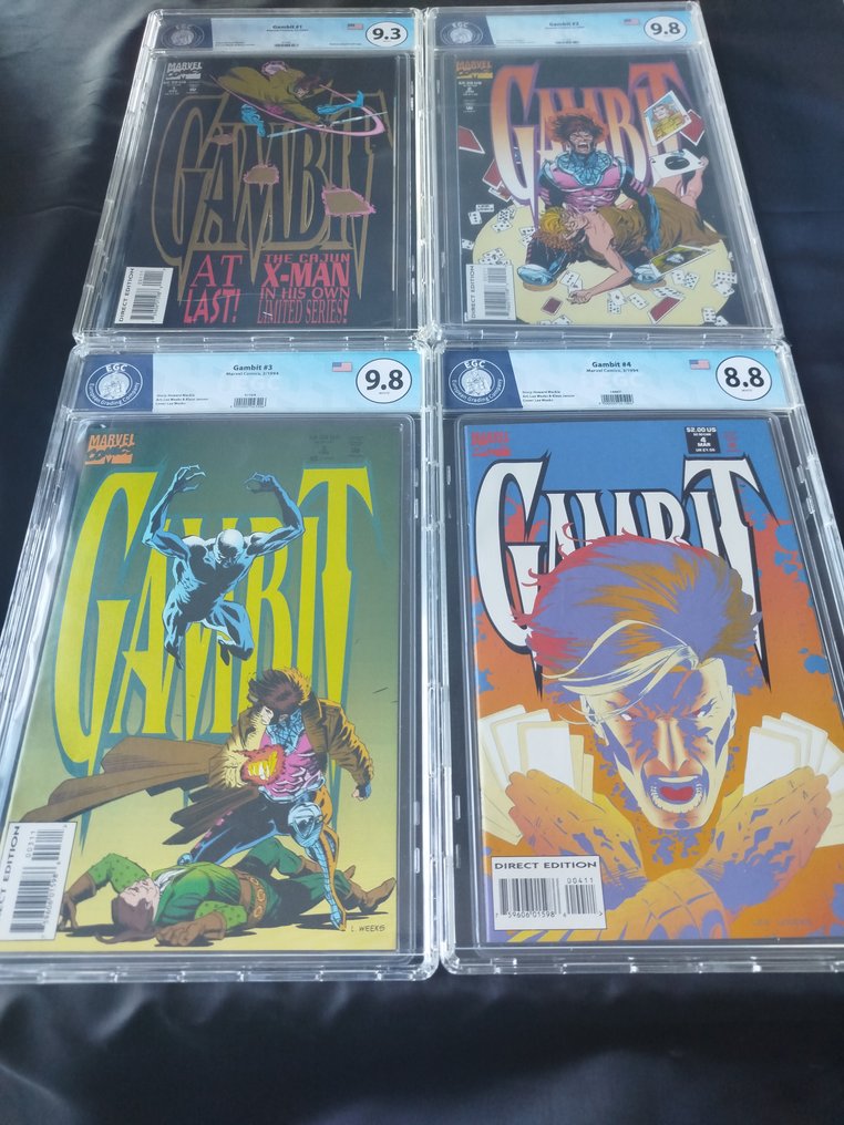 Gambit (Vol. 1) #1 + #2 + #3 + #4 - EGC 9.3 + 9.8 + 9.8 + 8.8 - Complete series - 4 Graded comic - Primeira edição - 1993/1994 #1.0