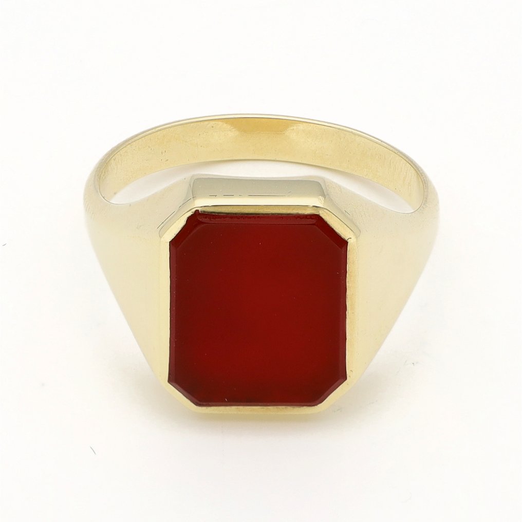 Inel - 14 ct. Aur galben - carneol #1.0