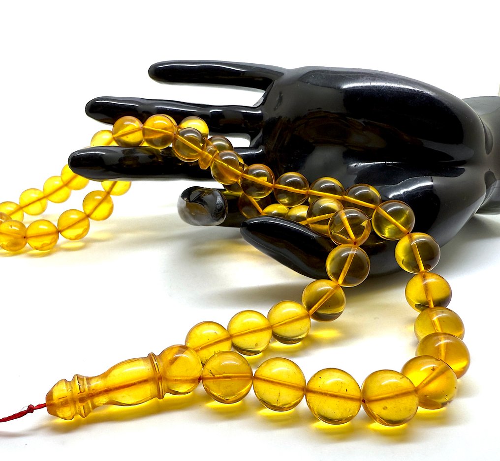 Baltic amber tesbih bönepärlor rosenkrans, runda pärlor i honung - Bärnsten - Succininte #3.2