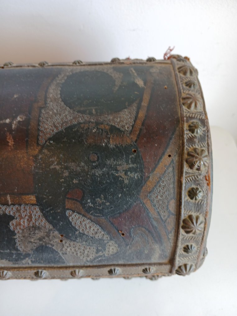 Σεντούκι (11) - Ξύλο, Δέρμα, Γυαλί - 1800 #2.1