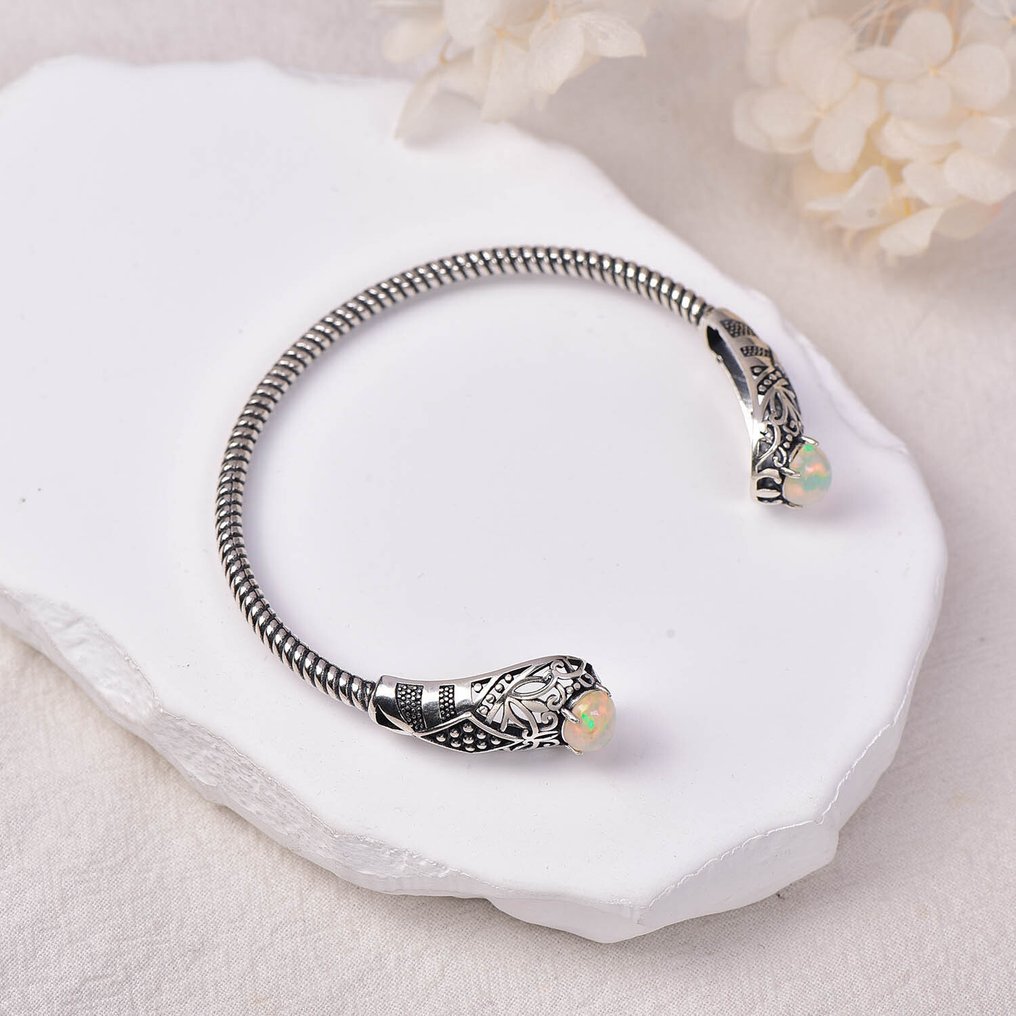 Fără preț de rezervă - Brățară Argint Opal - Opal - Certificată #4.3