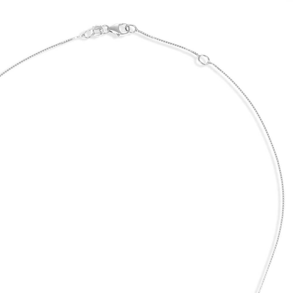 Κολιέ με μενταγιόν - 18 καράτια Λευκός χρυσός -  0.44ct. tw. Ακουαμαρίνης - Διαμάντι #2.1