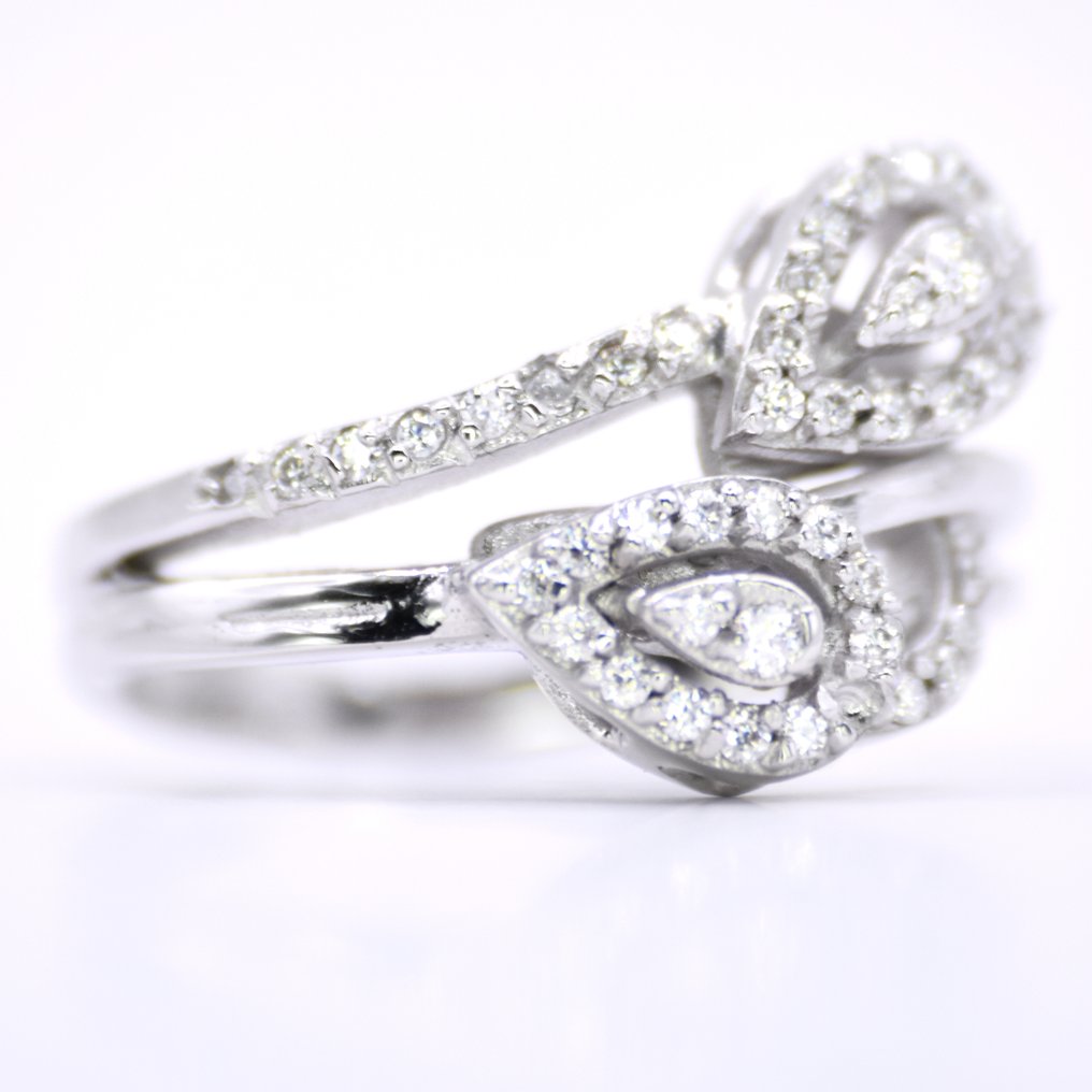 χωρίς τιμή ασφαλείας - Δαχτυλίδι Πλατίνα - 0.75ct. tw. Διαμάντι (Φυσικό) - Στυλ Διπλών Λουλουδιών #3.2