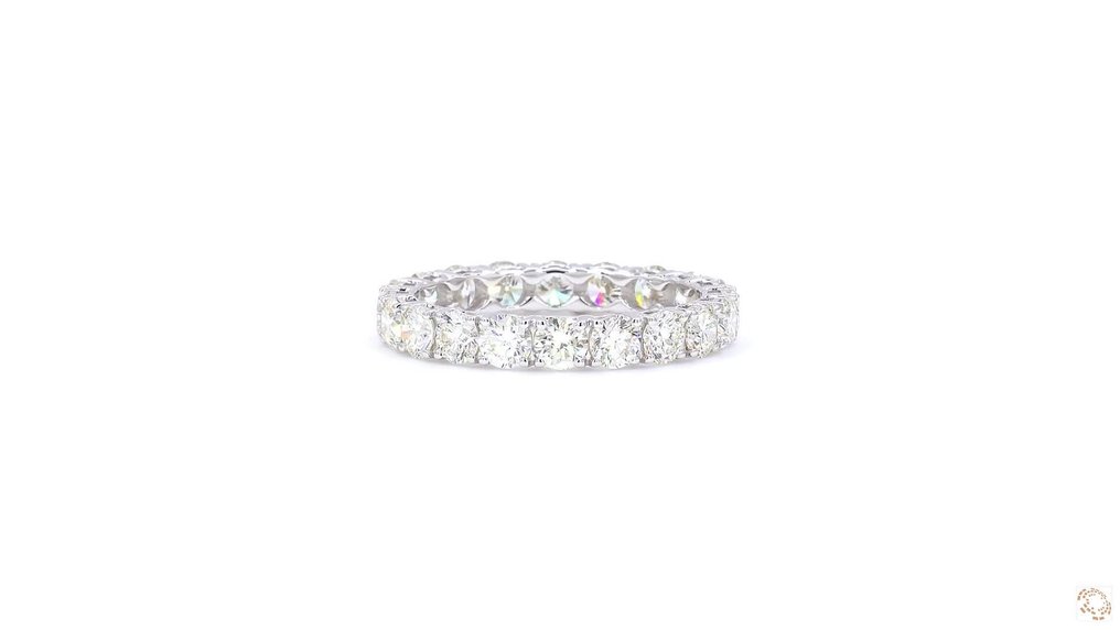 沒有保留價 - 戒指 - 18 克拉 白金 -  3.17ct. tw. 鉆石 (天然) - IGI - 結婚戒指 #3.2