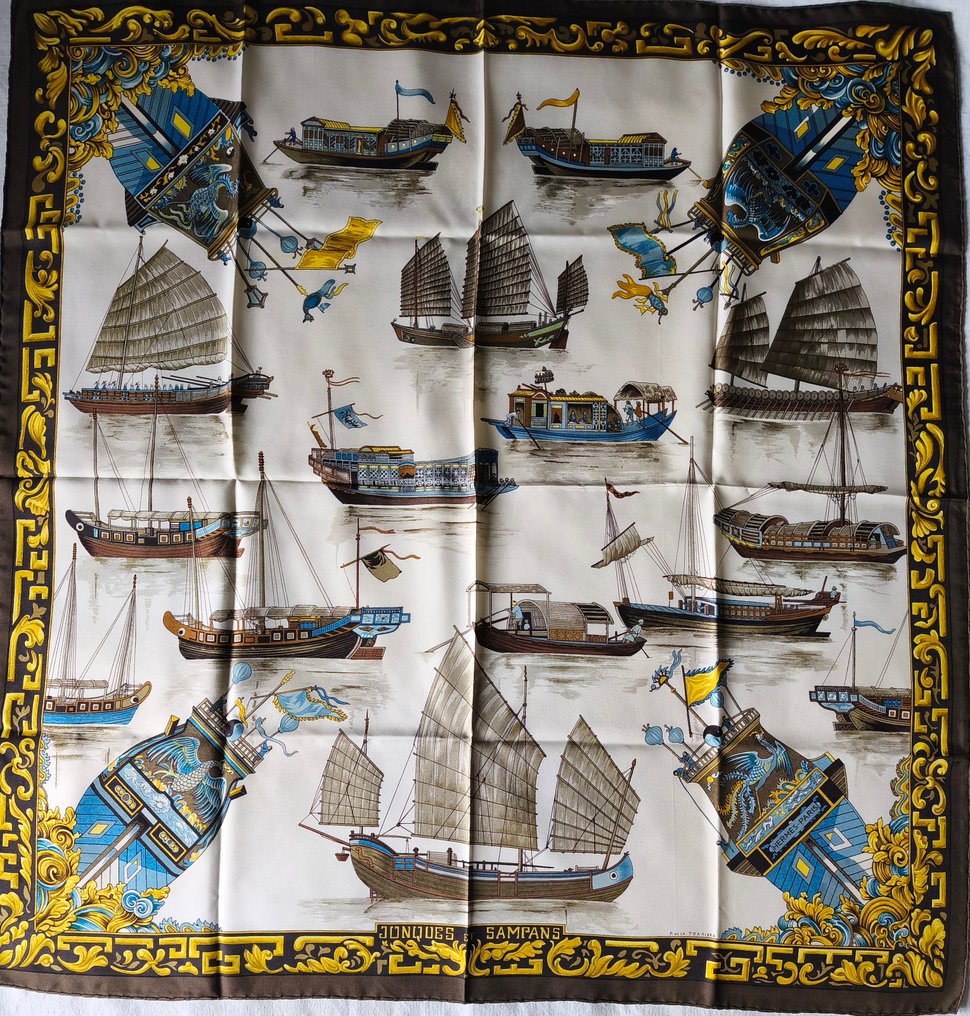 Hermès - JONQUES ET SAMPANS by Françoise de la Perrière - Fular #1.0