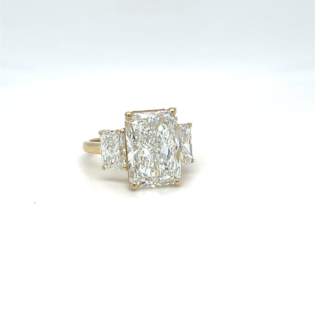 Zonder minimumprijs - Ring - 14 karaat Geel goud -  10.08ct. tw. Diamant (Lab-grown) - Diamant #3.2