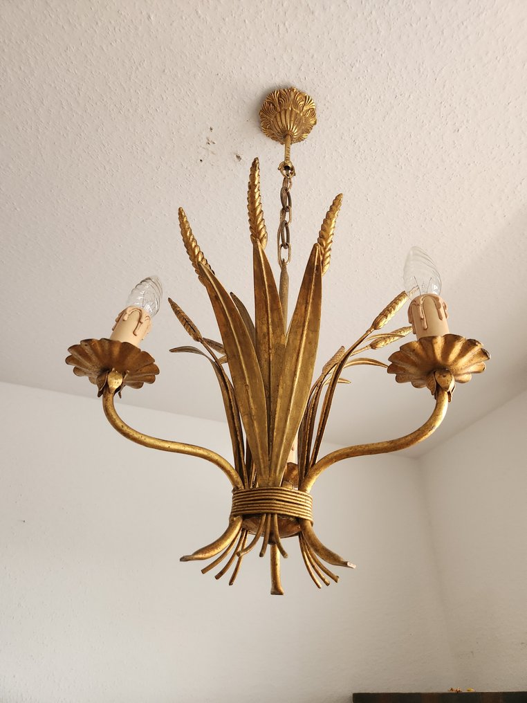 枝形吊燈 - 鍍金, 鐵 - 金箔 破旧花卉 #2.1