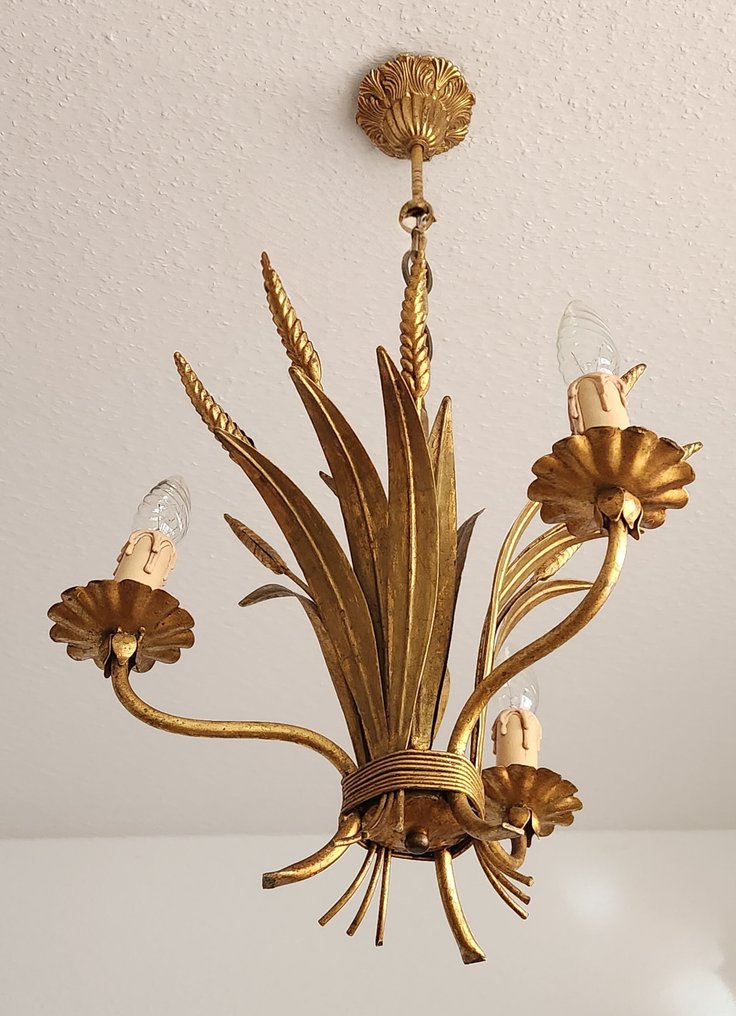 枝形吊燈 - 鍍金, 鐵 - 金箔 破旧花卉 #1.0