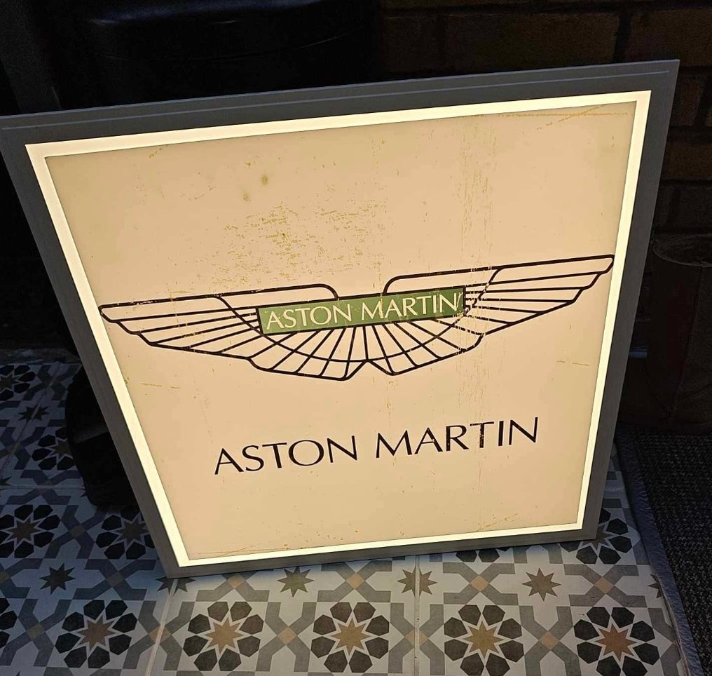 Rare Aston Martin Illuminated 1960/1970s Large Showroom Sign - POS (point of sale advertising object) - Large Original Aston #1.0