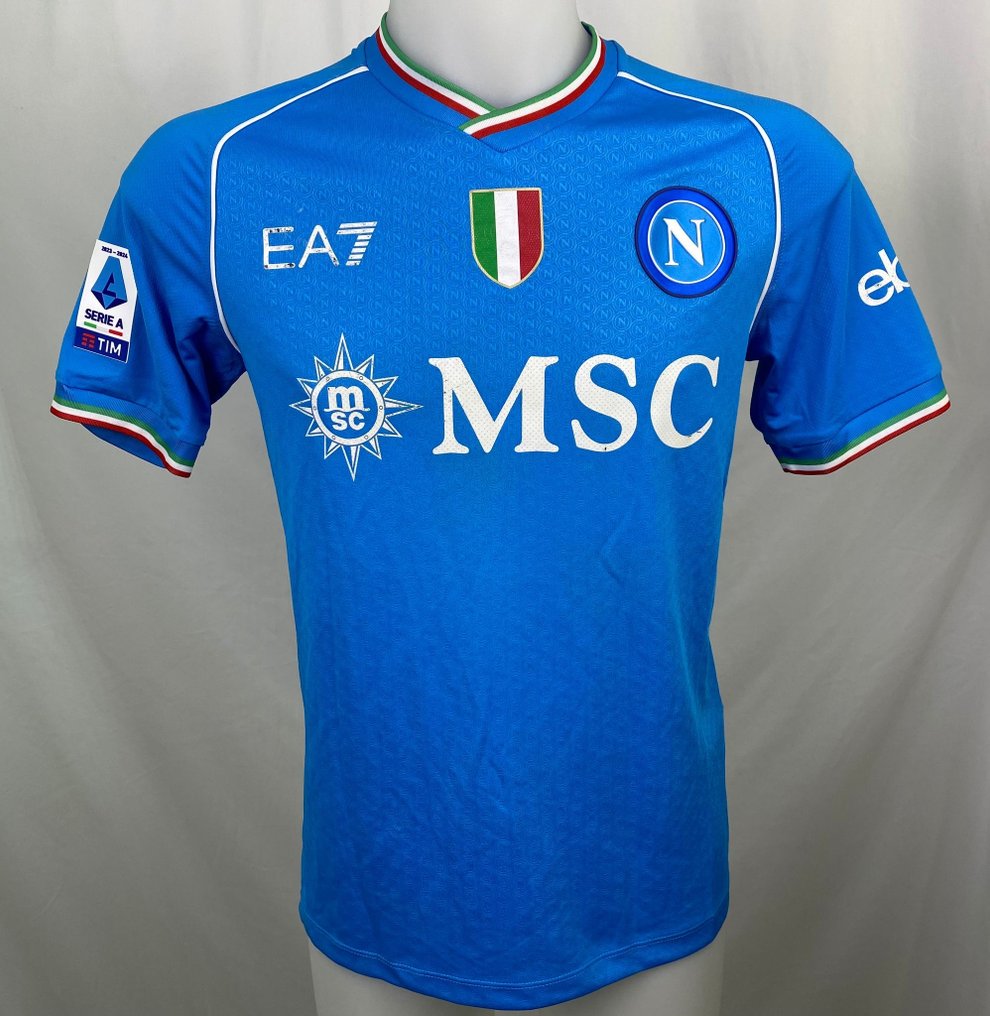 那不勒斯 - 義大利甲組足球聯賽 - Mario Rui  match worn unwashed Napoli vs Udinese - 2024 - 足球衫 #1.0