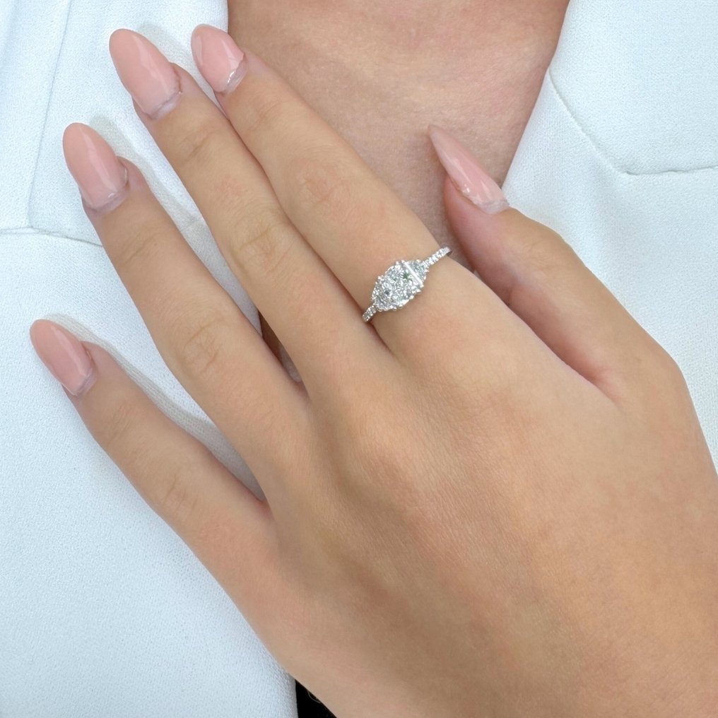 戒指 - 18 克拉 白金 - 1.36ct. tw. 鉆石 (天然) - 鉆石 #3.2