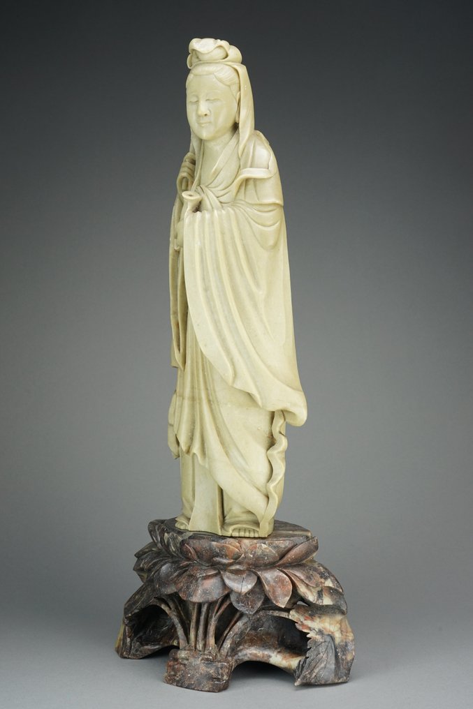 Bodhisattva Guanyin - Fedtsten - 51 CM - Kina - Qing-dynastiet (1644-1911) #3.2