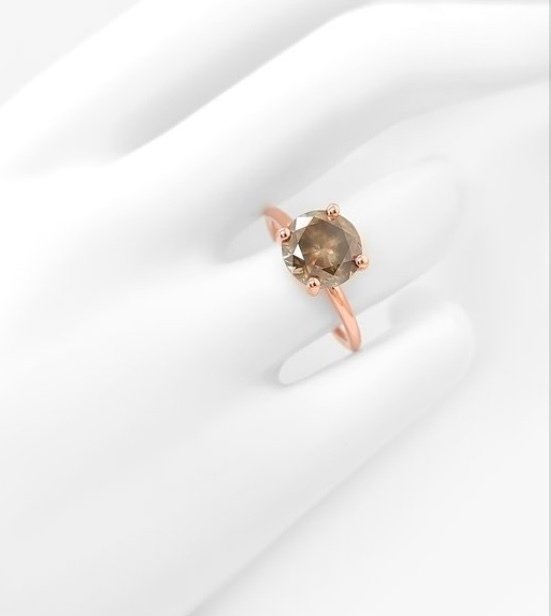 Βραδινό δαχτυλίδι - 14 καράτια Ροζ χρυσό - 3.07ct. tw. Διαμάντι (Φυσικό) - Δαχτυλίδι από ροζ χρυσό 14 καρατίων. #3.2