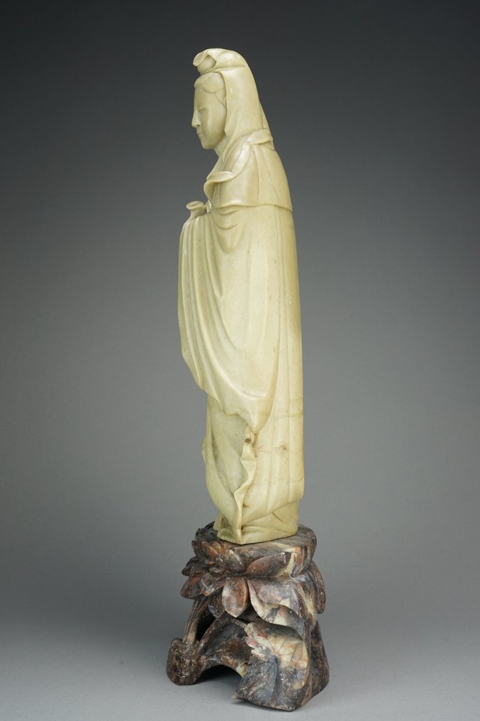 Bodhisattva Guanyin - Fedtsten - 51 CM - Kina - Qing-dynastiet (1644-1911) #4.3