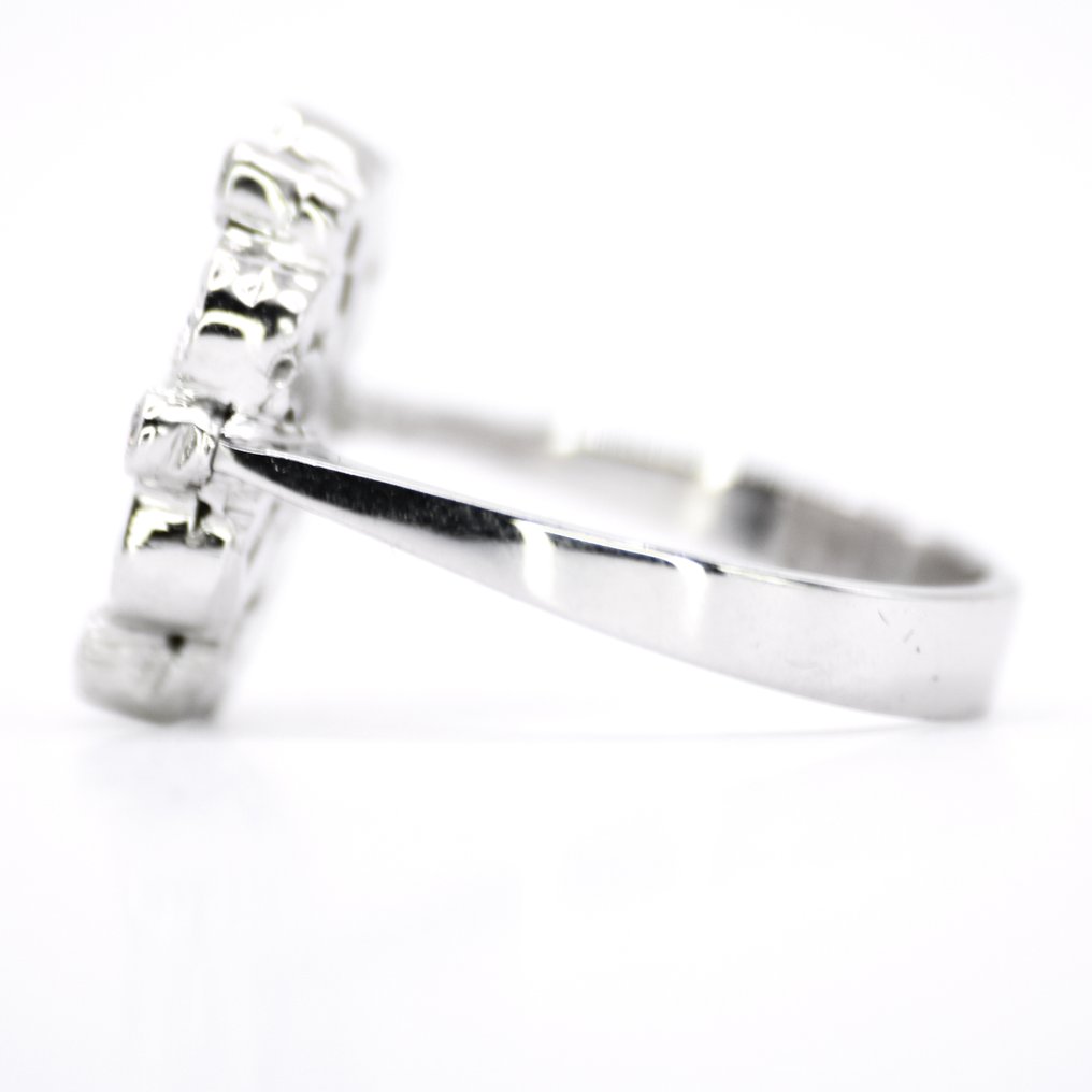 戒指 鉑金 - 0.55ct. tw. 鉆石 (天然) - 深蓝色搪瓷艺术 #2.1