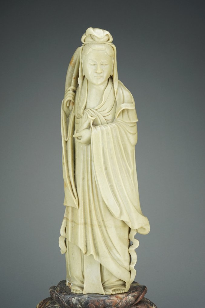 Bodhisattva Guanyin - Fedtsten - 51 CM - Kina - Qing-dynastiet (1644-1911) #2.1