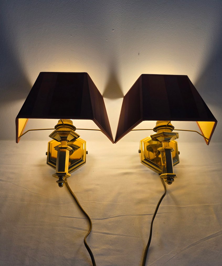 Herda  Amsterdam - 壁灯 (2) - 黄铜, 帆布 #1.0