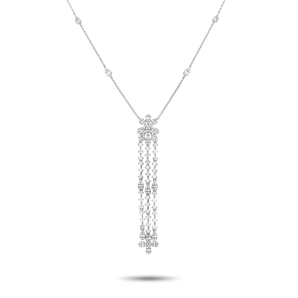 Collier avec pendentif - 14 carats Collier en or blanc 14 carats avec diamant de 2,0 carats, Or blanc -  2.00ct. tw. Diamant (Naturelle)  #1.0