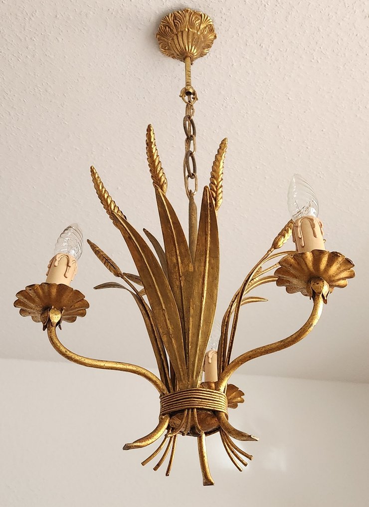 枝形吊燈 - 鍍金, 鐵 - 金箔 破旧花卉 #1.0