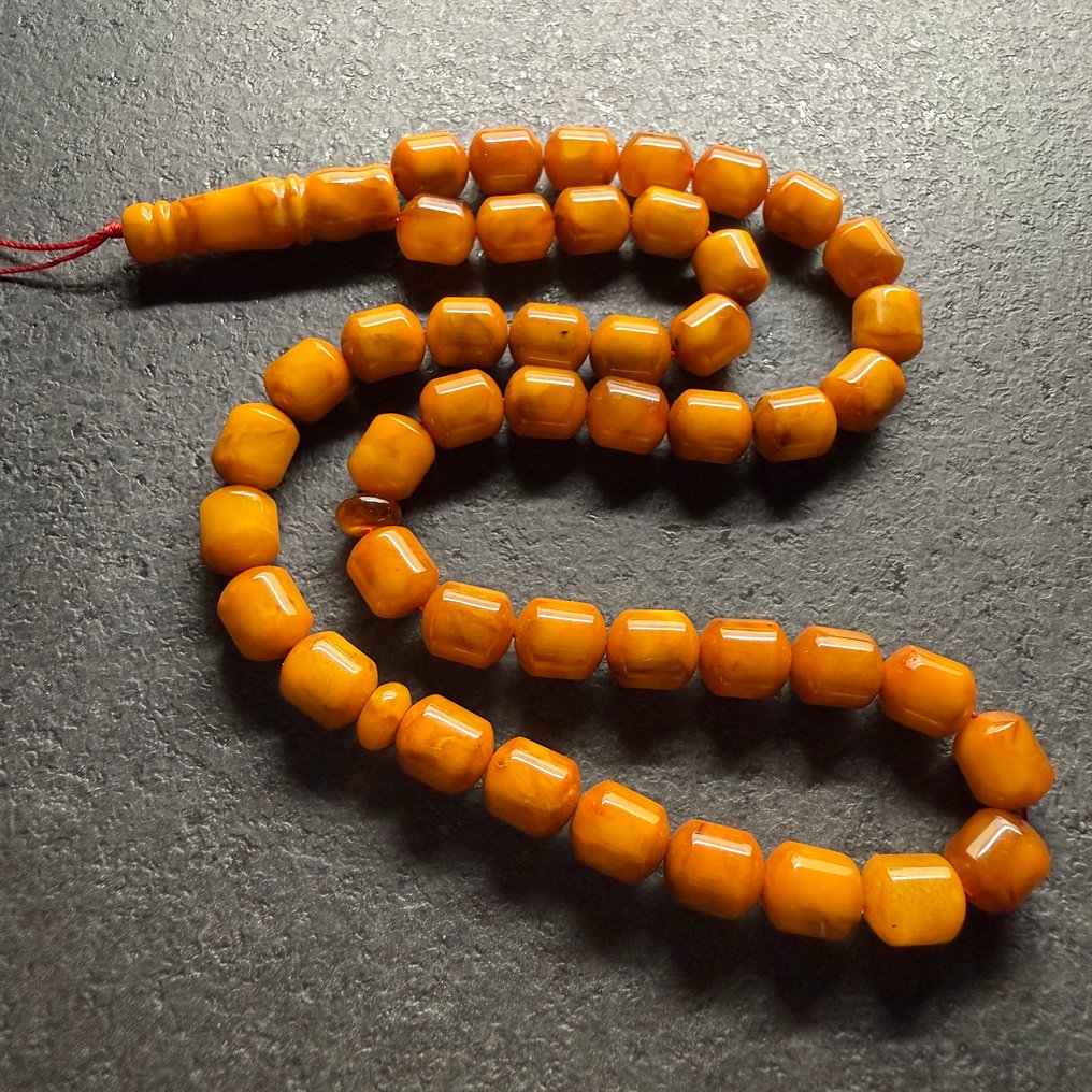 Baltisches Bernsteingebetsperlen, Rosenkranz, runde Fassperlen in altem Butterscotch. - Bernstein - Succininte #2.1