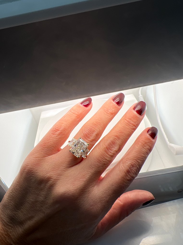 Zonder minimumprijs - Ring - 14 karaat Geel goud -  10.08ct. tw. Diamant (Lab-grown) - Diamant #2.1