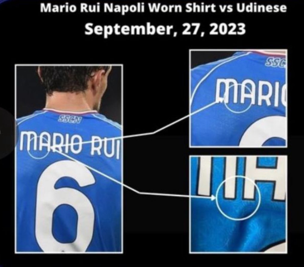 那不勒斯 - 義大利甲組足球聯賽 - Mario Rui  match worn unwashed Napoli vs Udinese - 2024 - 足球衫 #2.1