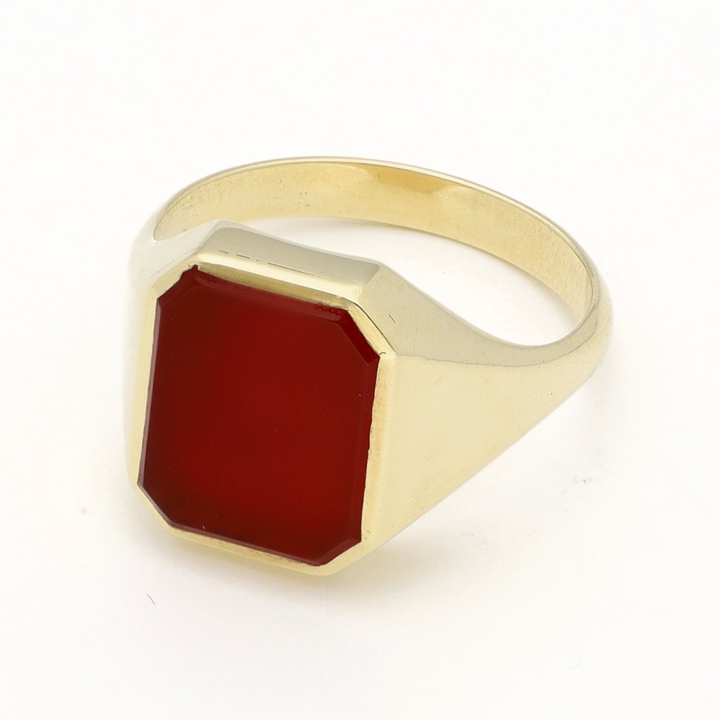 Inel - 14 ct. Aur galben - carneol #1.0