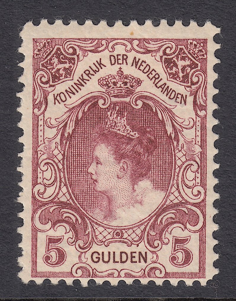 Nederland 1899 - Konge Wilhelmina 'Pelskrage', med P-plassfeil. - NVPH 79 #1.0