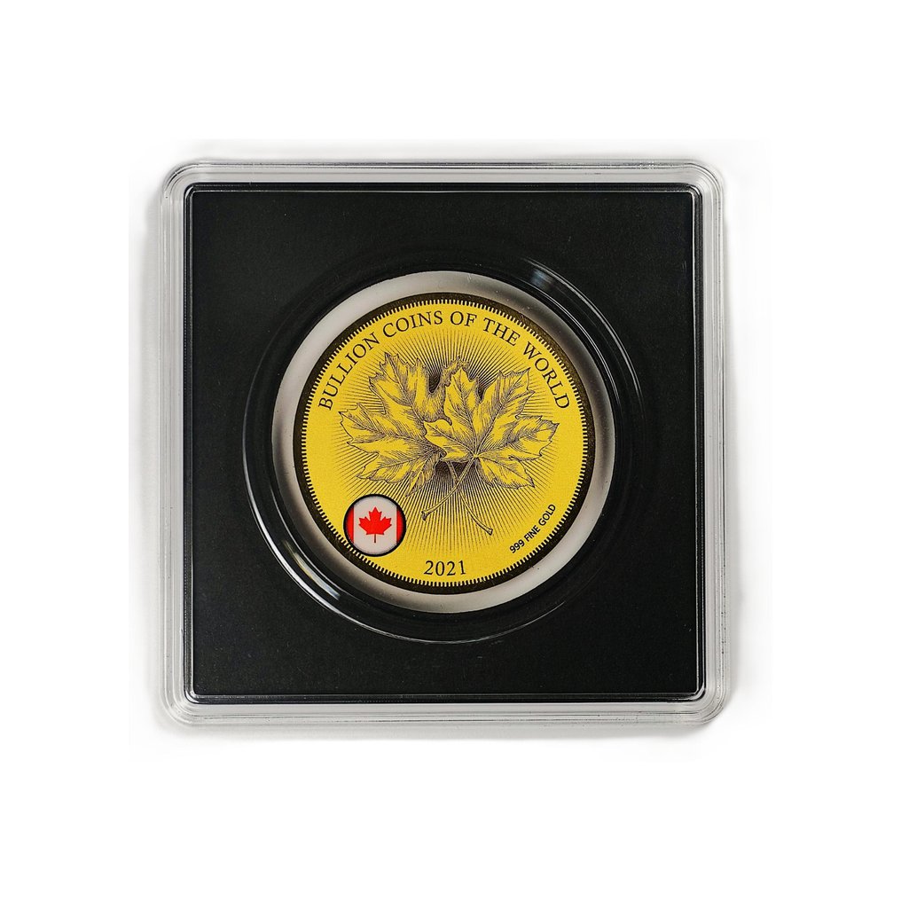查德. 5000 Francs CFA 2021 "Maple Leaf – Bullion Coins of the World" - 1/200 oz - Gold (.999) (沒有保留價) #1.0