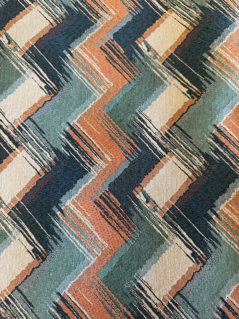 Zigzag damask fabric pastel multicolor space age style - Tessuto  - 3 m - 1,4 m #1.0