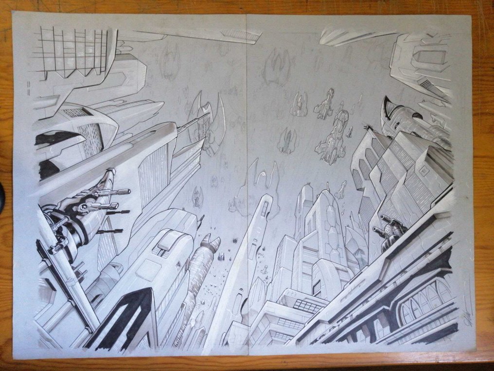 Atilio Rojo Original page - IX Generation - IXth Generation #5-SIGNED,Double page - 2015 #1.0