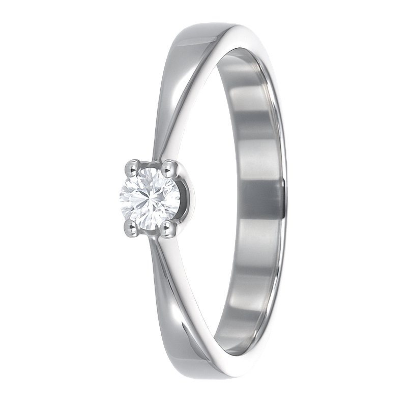 Gyűrű - 18 kt. Fehér arany - 0.10ct. tw. Gyémánt (Természetes) #1.0