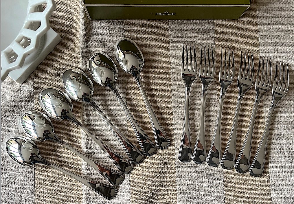Christofle - Luc Lanel - Servizio di posate (12) - America - Placcato argento #2.1
