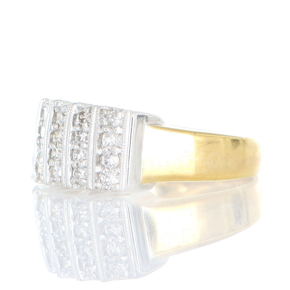 Δαχτυλίδι - 18 καράτια Λευκός χρυσός, Κίτρινο χρυσό - 0.70ct. tw. Διαμάντι (Φυσικό) - Διαμάντι #1.0